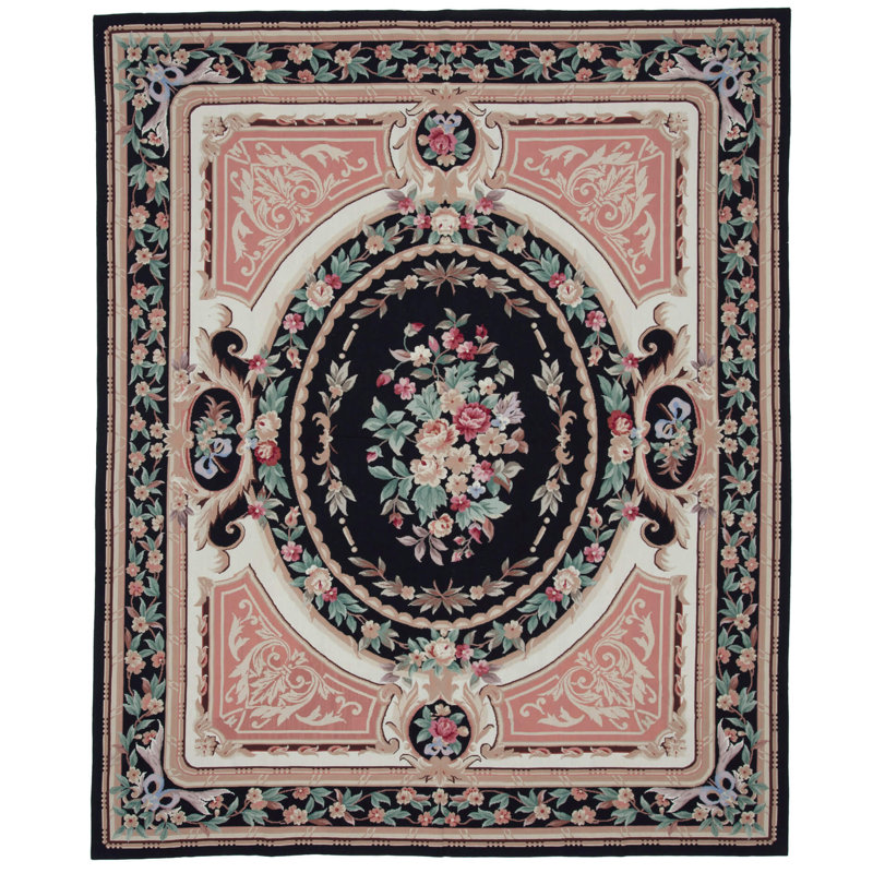 Bespoky Vintage Rugs Rectangle 8' X 10' HandKnotted Floral Area Rug In